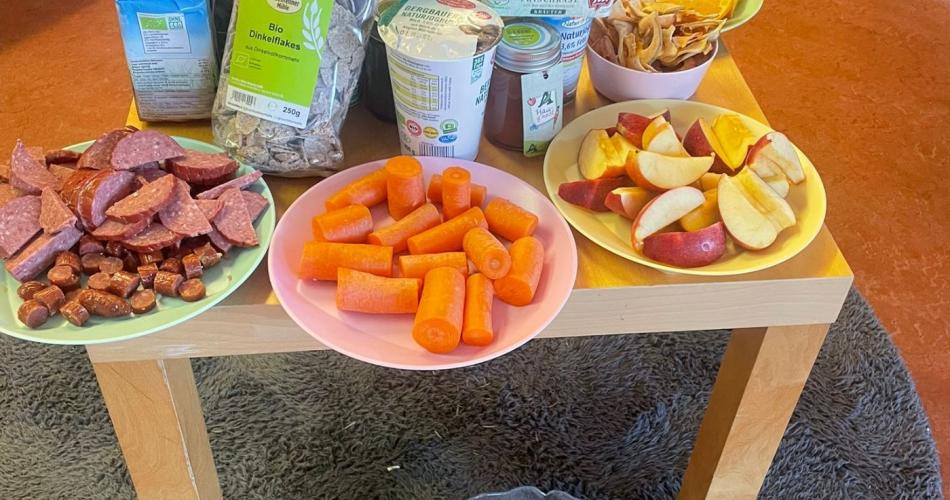 Frühstück auf einem Tisch